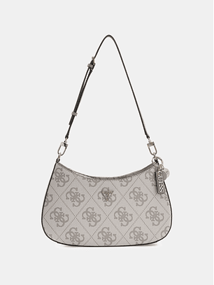 Mala de Ombro Baguette Logo Expandido Cinza - Guess