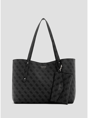 Mala de Mão de Ombro BRENTON Logo Preto - Guess