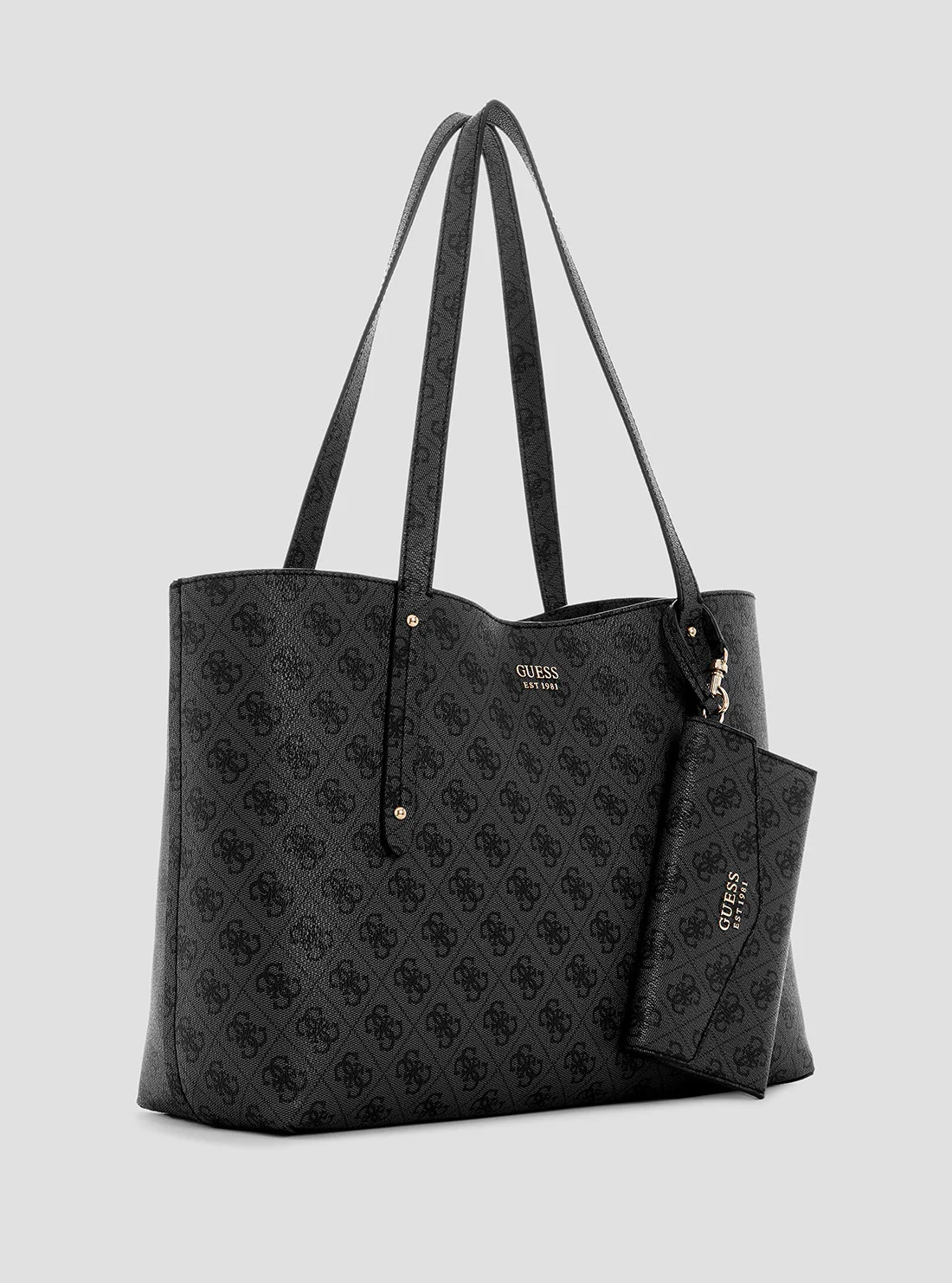 Mala de Mão de Ombro BRENTON Logo Preto - Guess 4