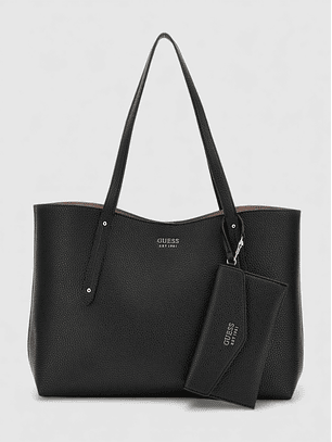 Mala de Mão de Ombro Reversivel BRENTON Preto / Nude - Guess