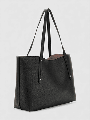 Mala de Mão de Ombro Reversivel BRENTON Preto / Nude - Guess