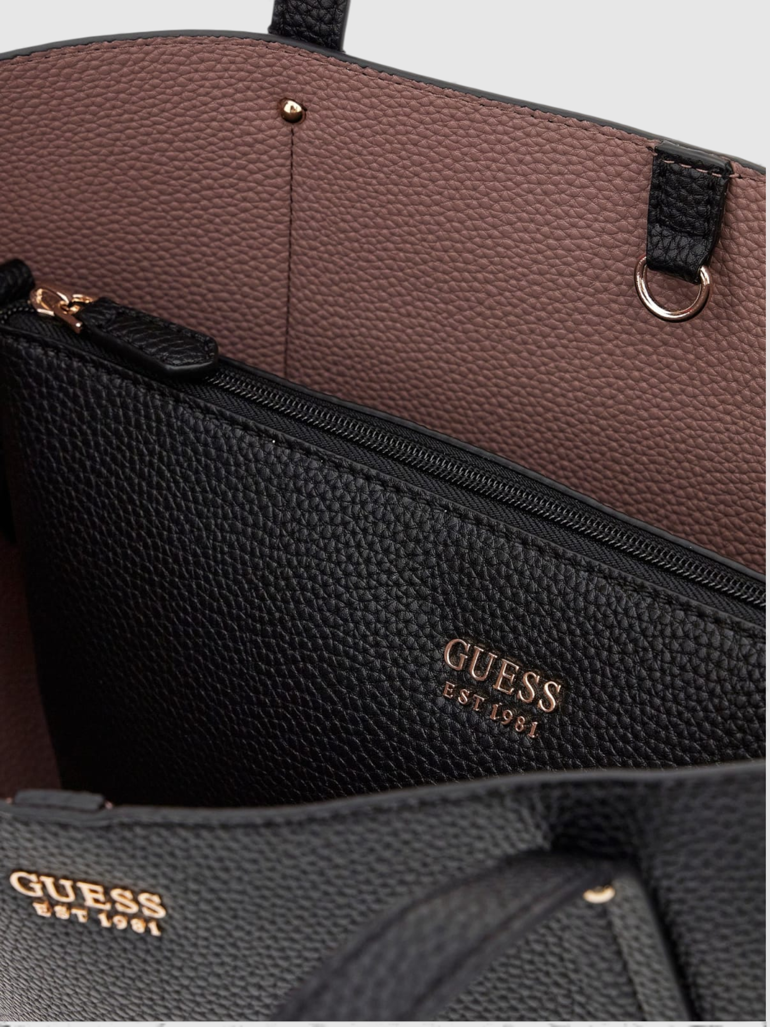 Mala de Mão de Ombro Reversivel BRENTON Preto / Nude - Guess 3