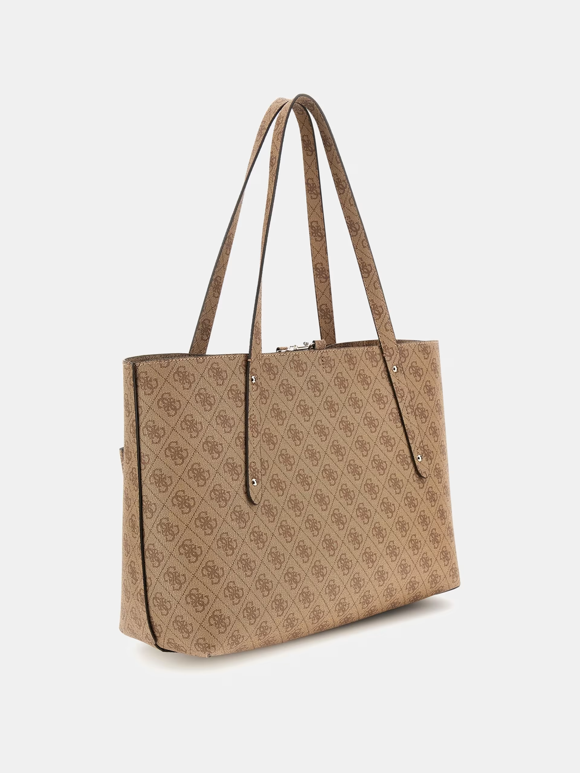 Mala de Mão de Ombro BRENTON Logo Bege - Guess 4