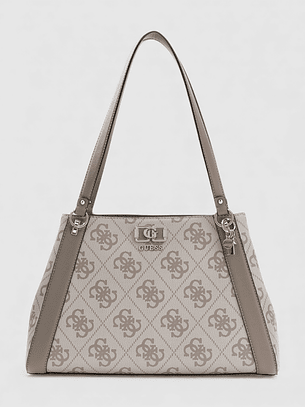 Mala de Ombro KARNILLA Logo Taupe - Guess 