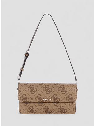 Mala de Ombro SADIE Logo Expandido Bege - Guess 