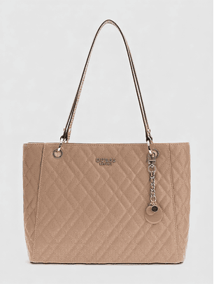 Mala de Ombro Logo Laminado ISEMAY Bege - Guess