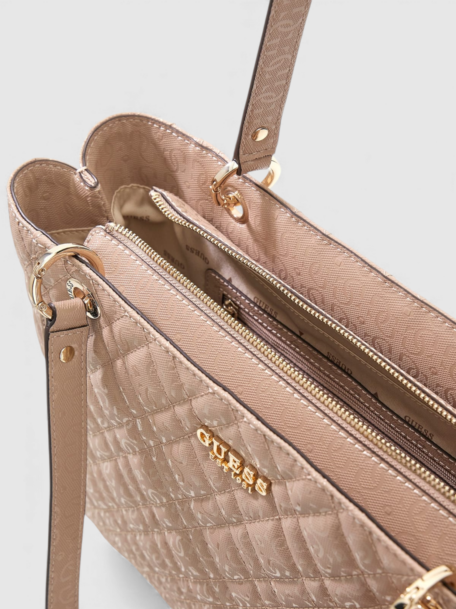 Mala de Ombro Logo Laminado ISEMAY Bege - Guess 3