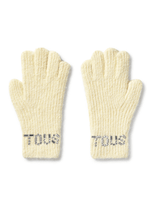 Luvas Crystal com Strass Amarelo Pastel -  Tous 