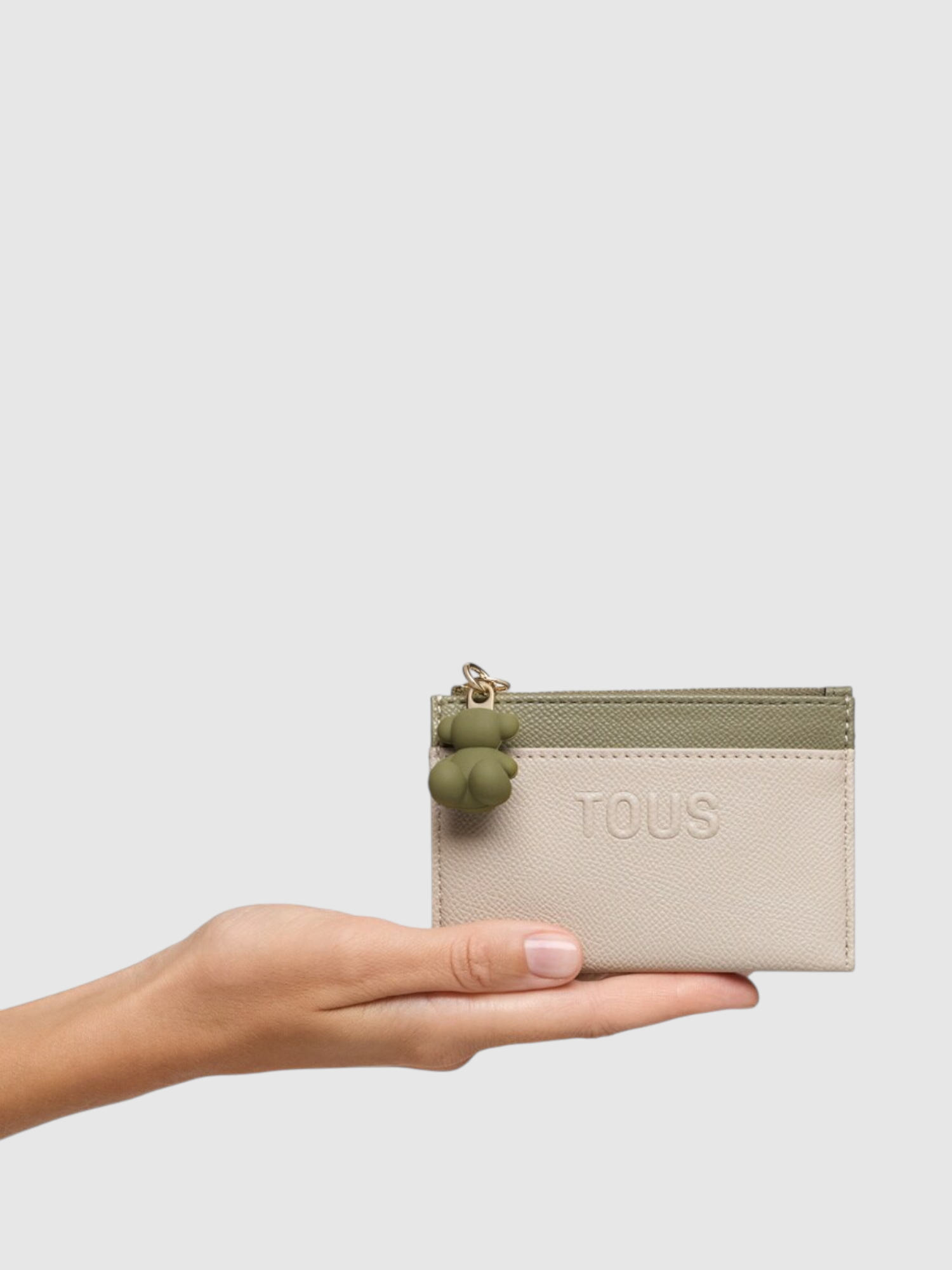 Carteira Audree saffiano Taupe / Verde - Tous  2