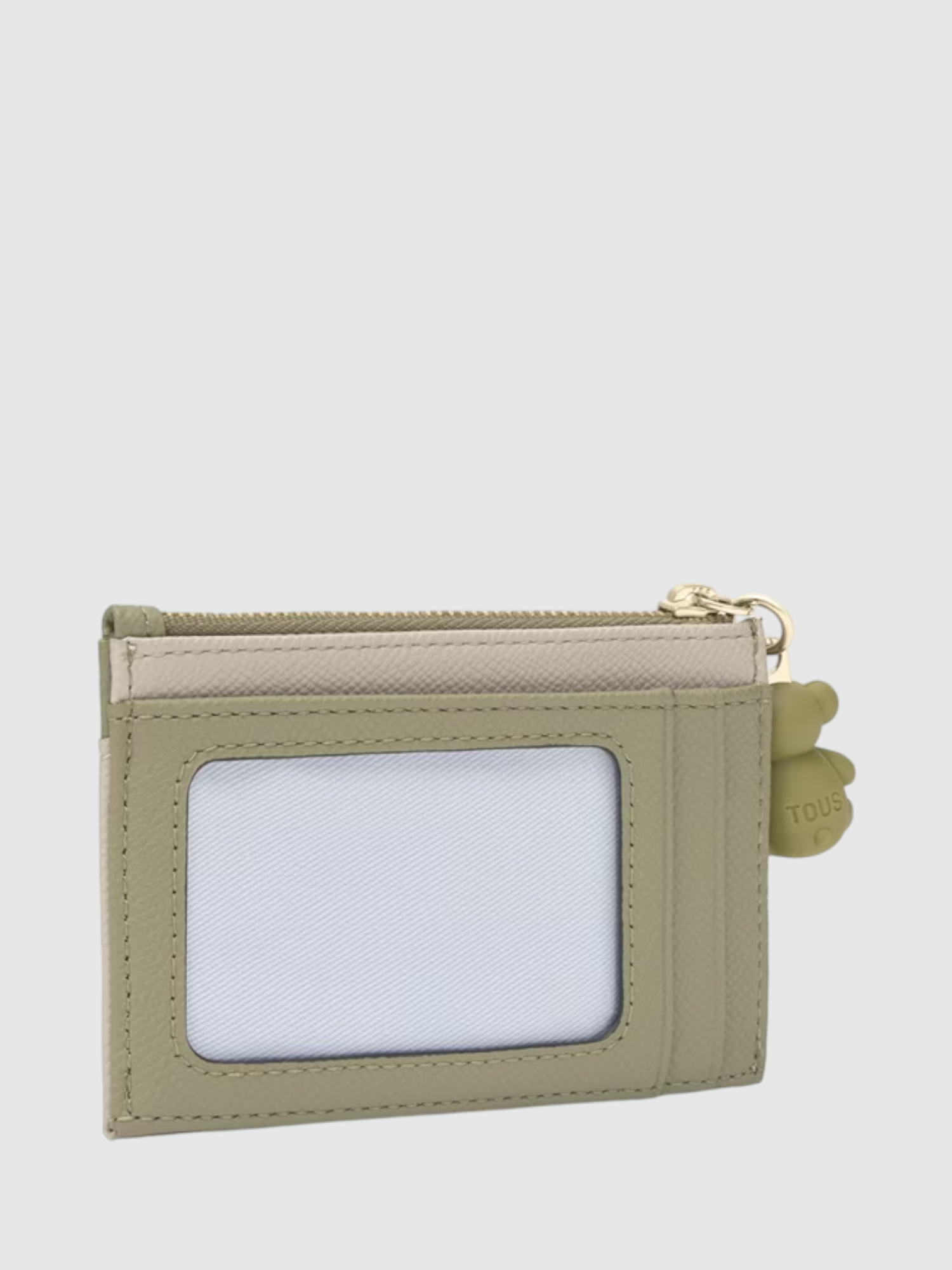 Carteira Audree saffiano Taupe / Verde - Tous  4