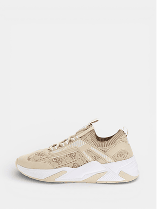 Ténis Meia GENGA Logo Bege - Guess