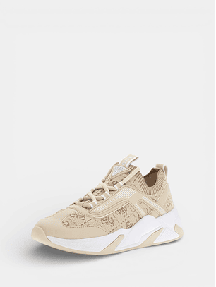 Ténis Meia GENGA Logo Bege - Guess