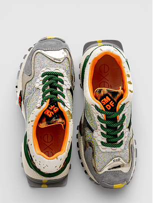 Ténis 8830-1 Prata e Laranja - EXÉ