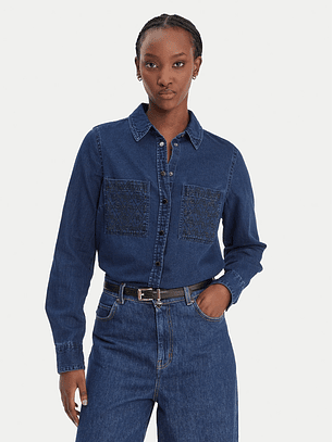 Camisa em Ganga MONIQUE Bolso em Strass - Guess 