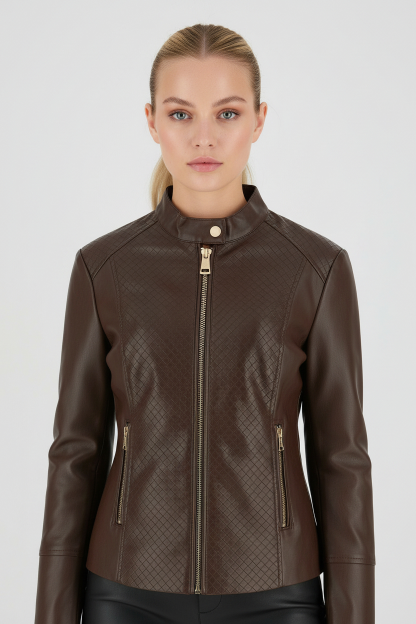 Casaco Biker CLAUDINE Castanho - Guess 4