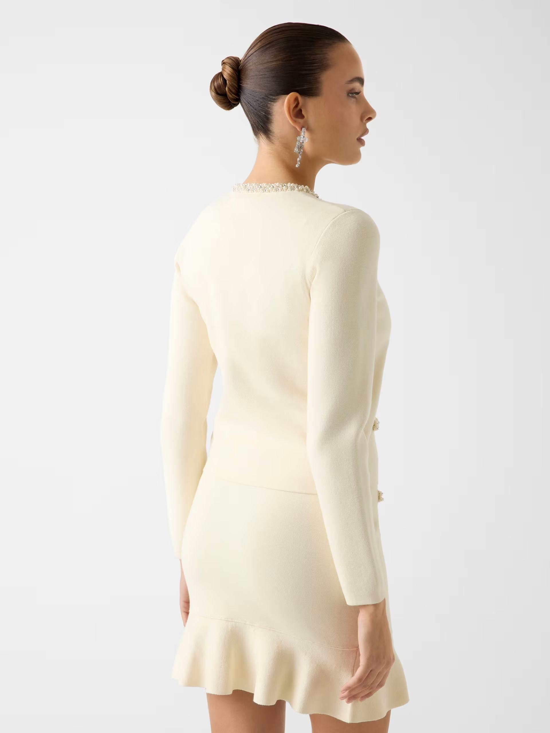 Casaco em Malha com Pérolas RAINA Branco  - Guess 6