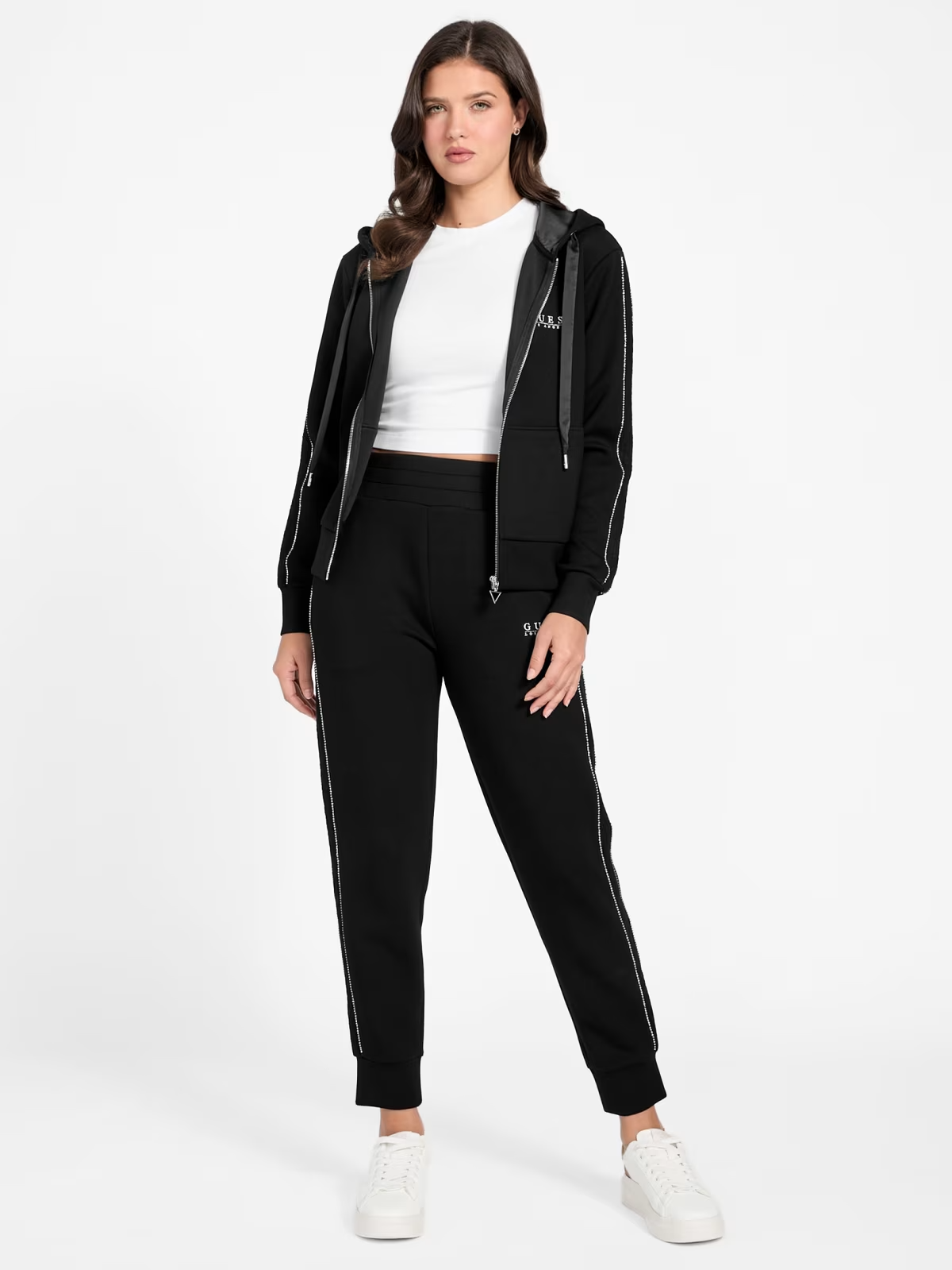 Casaco Desportivo com Strass Preto - Guess 2