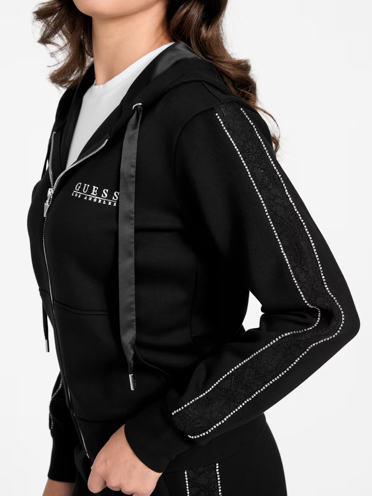 Casaco Desportivo com Strass Preto - Guess 4