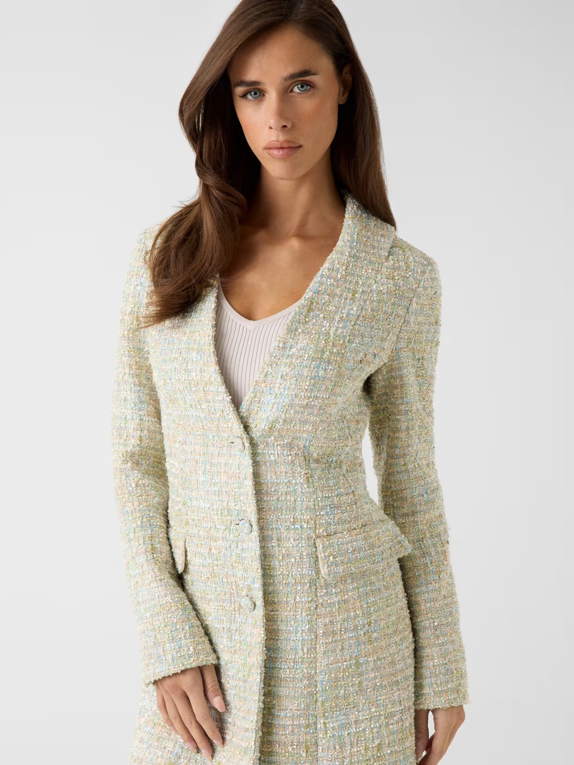 Casaco ODILE em Tweed Verde Menta - Guess 3