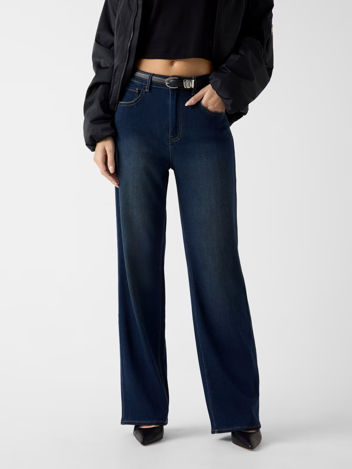 Calça Perna Larga Ganga Escura - Guess 1