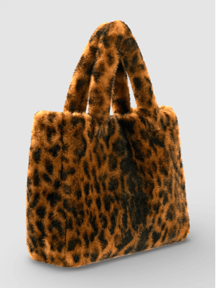Mala em Pelo de Ombro Animal Print - Guess 