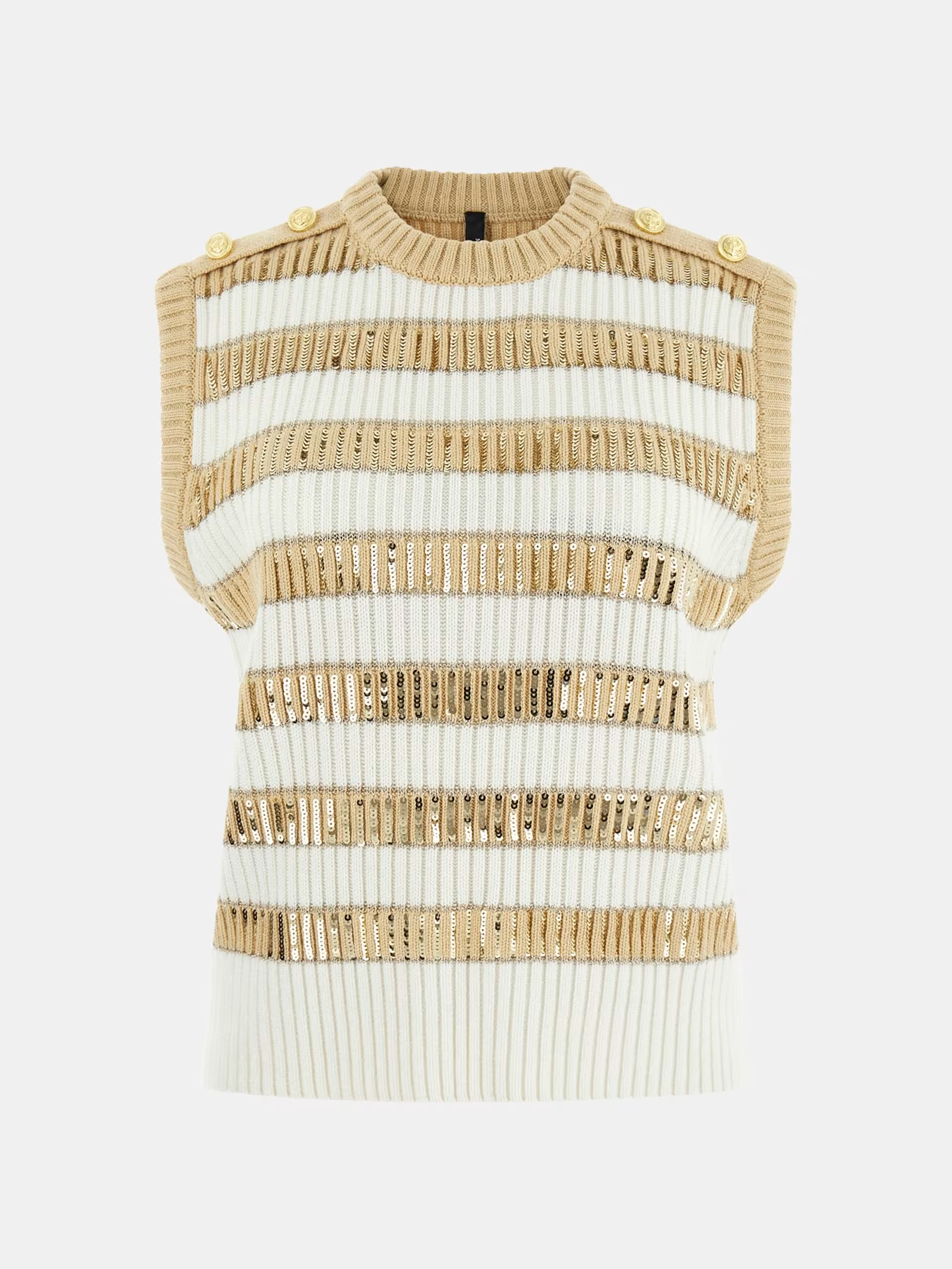 Colete em Malha Bege e Branco - Guess Marciano 4