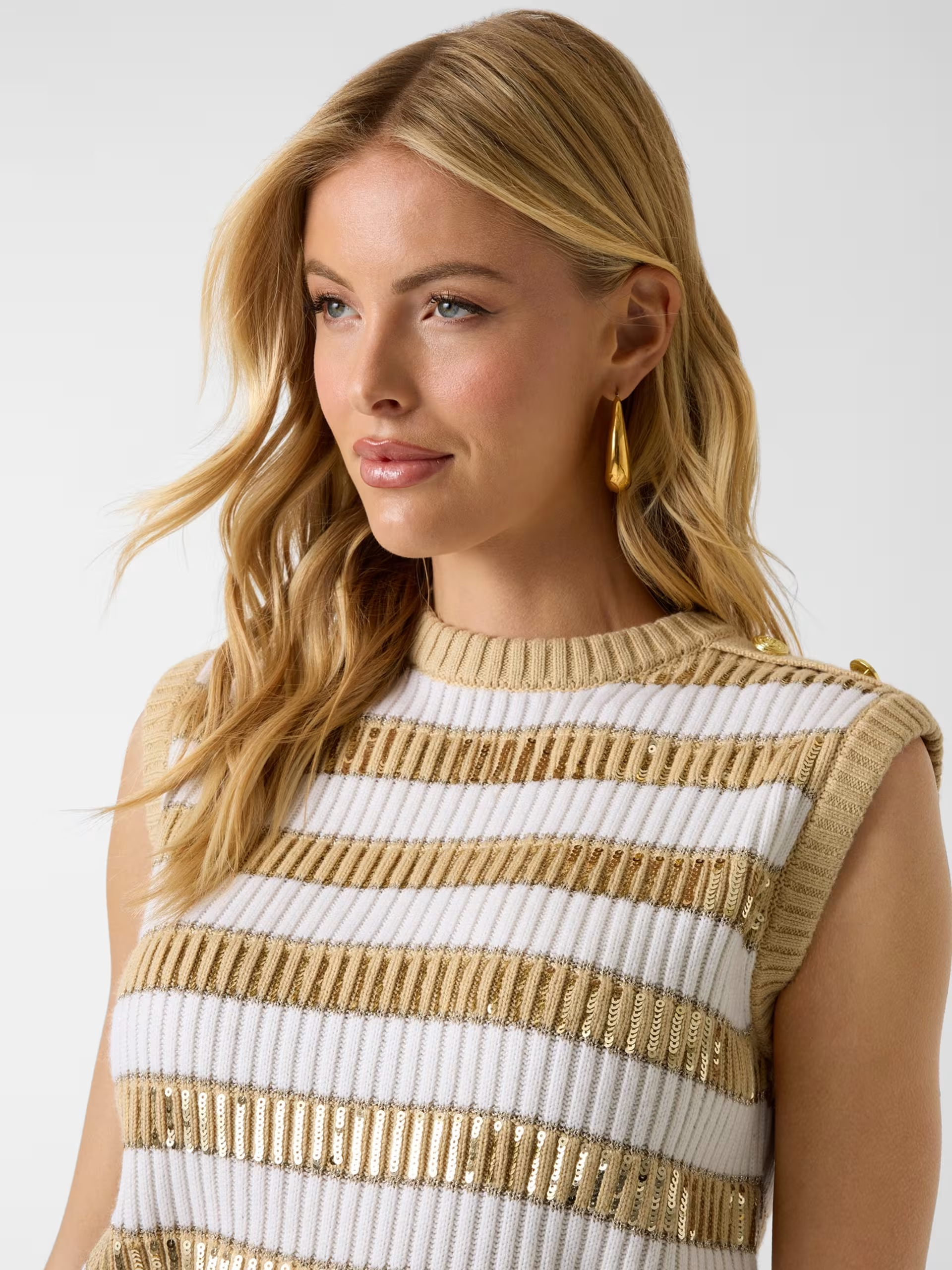 Colete em Malha Bege e Branco - Guess Marciano 5