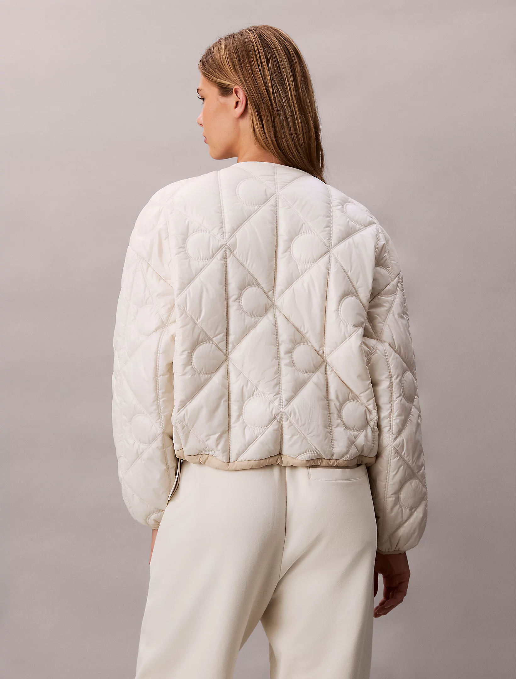 Casaco Acolchoado Reversível Branco / Bege - Calvin Klein  3