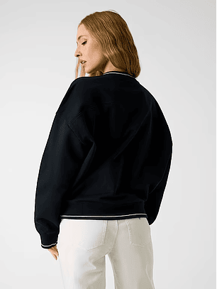 Sweat Decote em V Preto - Guess Jeans