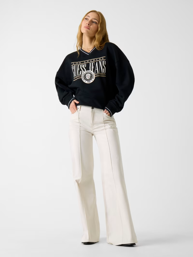 Sweat Decote em V Preto - Guess Jeans 3