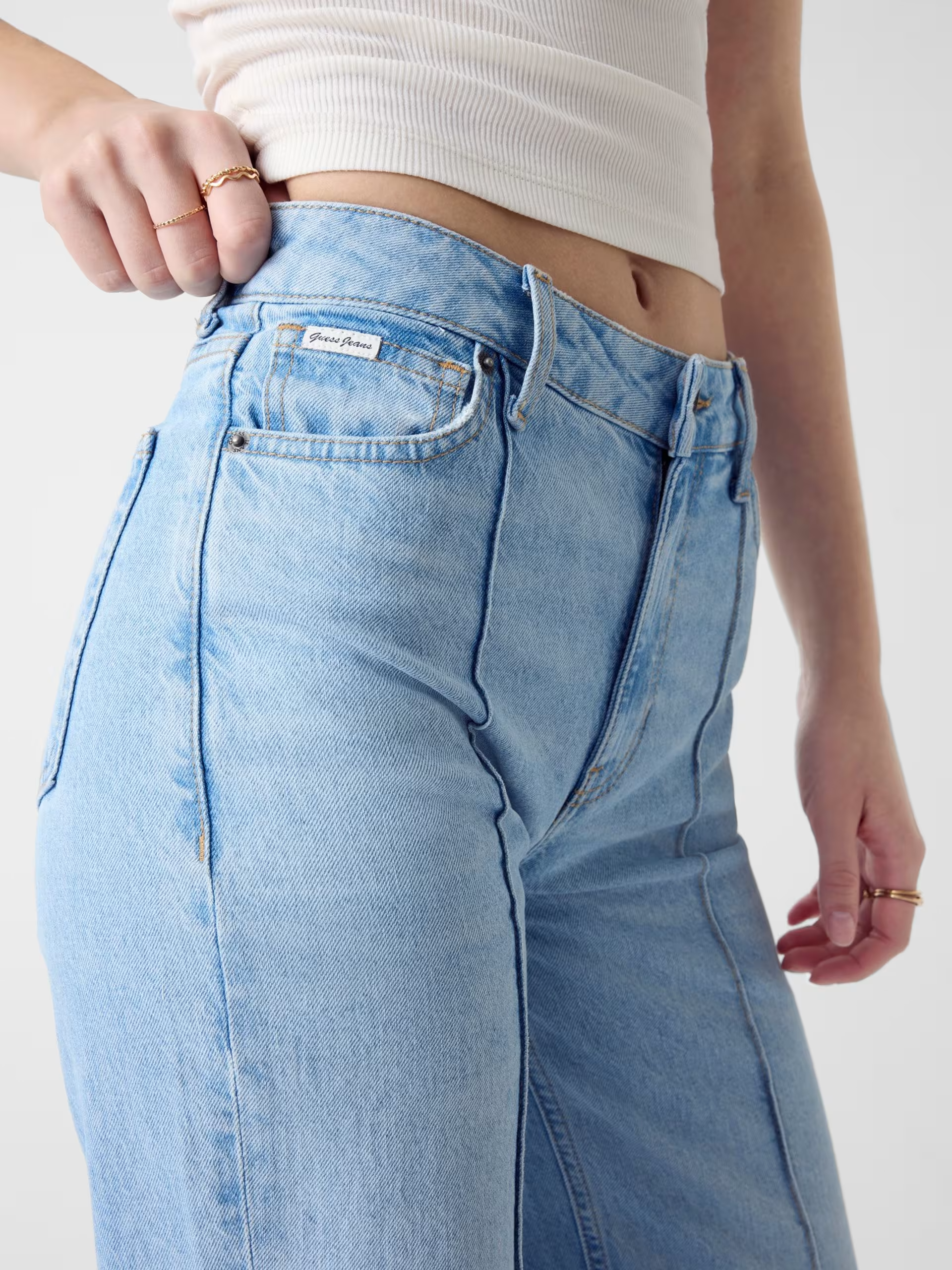 Calças Flare com Nervura Ganga Clara - Guess Jeans 3