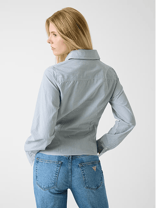 Camisa Slim Riscas Azul - Guess Jeans