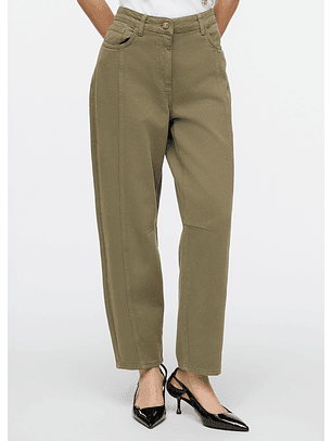 Calças Barrel em Verde Caqui - LIU JO 