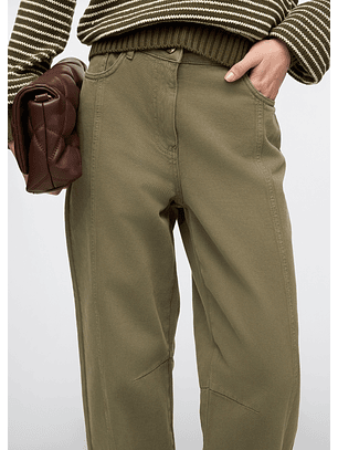 Calças Barrel em Verde Caqui - LIU JO 