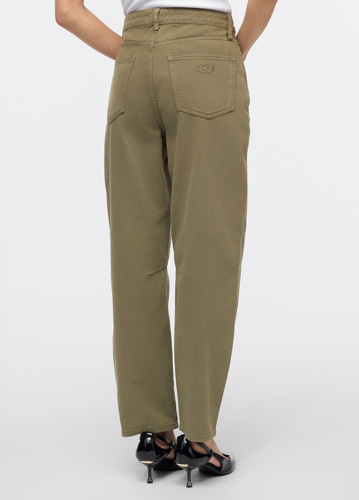 Calças Barrel em Verde Caqui - LIU JO  3