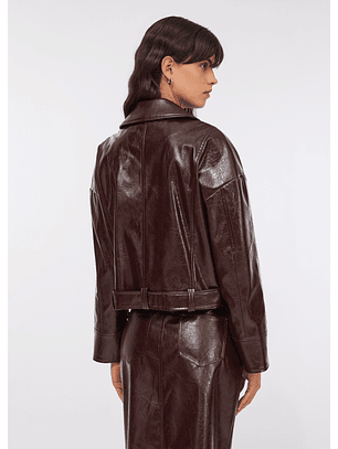 Bomber Oversized Verniz em Bordeuax - LIU JO  