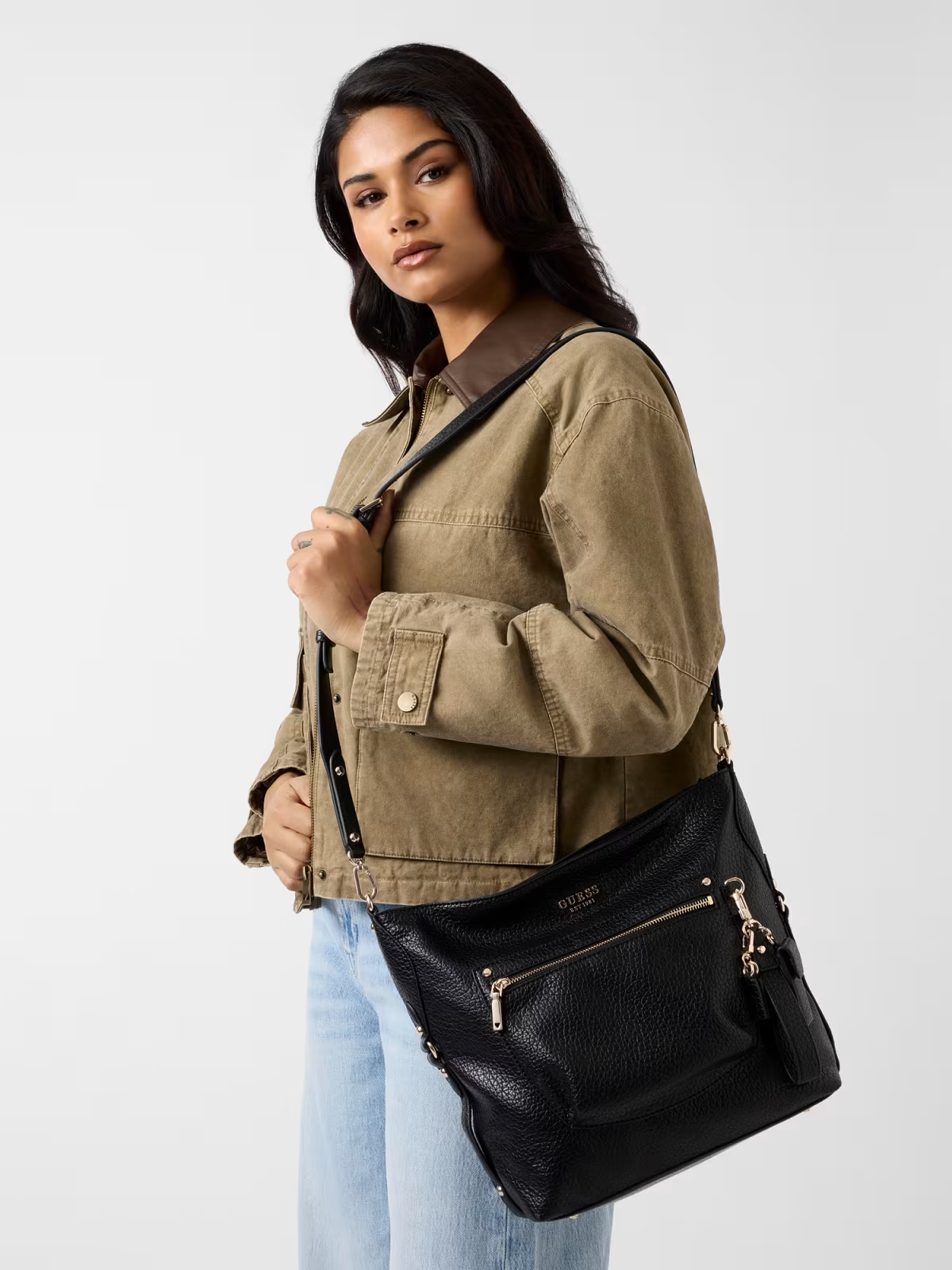 Crossbody Grande MARSHA Preto - Guess  3