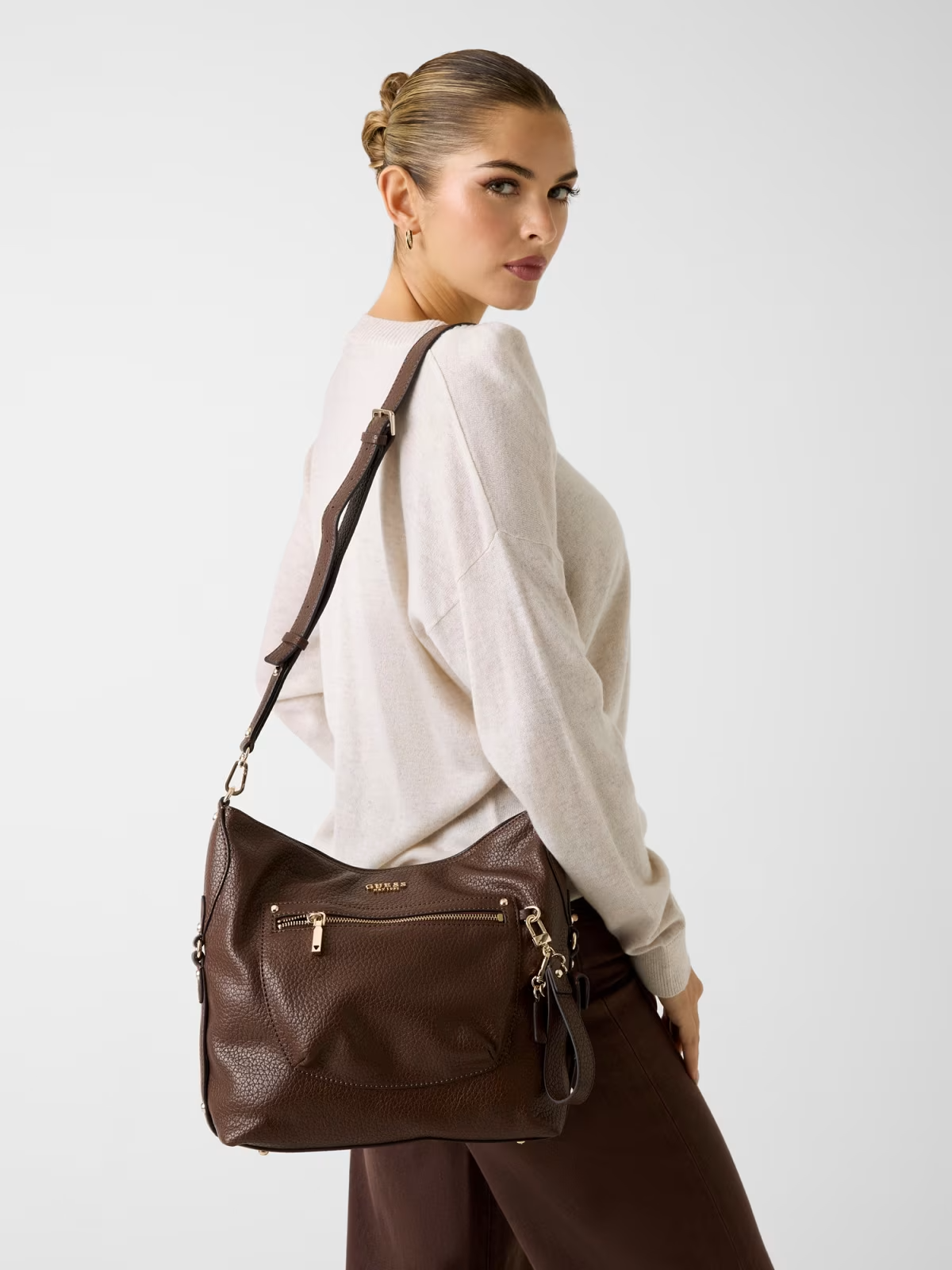 Crossbody Grande MARSHA Castanho - Guess  3