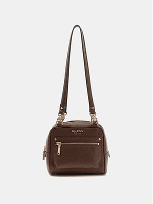 Mala de Ombro Quadrada MARSHA Castanho - Guess