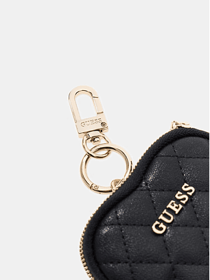 Porta-chaves / Carteira Moedas Coração Preto - Guess 