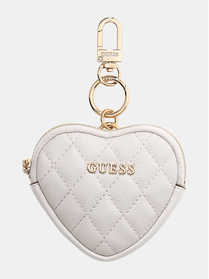 Porta-chaves / Carteira Moedas Coração Branco - Guess 