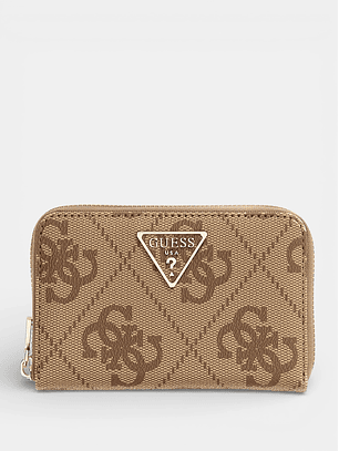 Carteira Média Logo Expandido Bege - Guess 