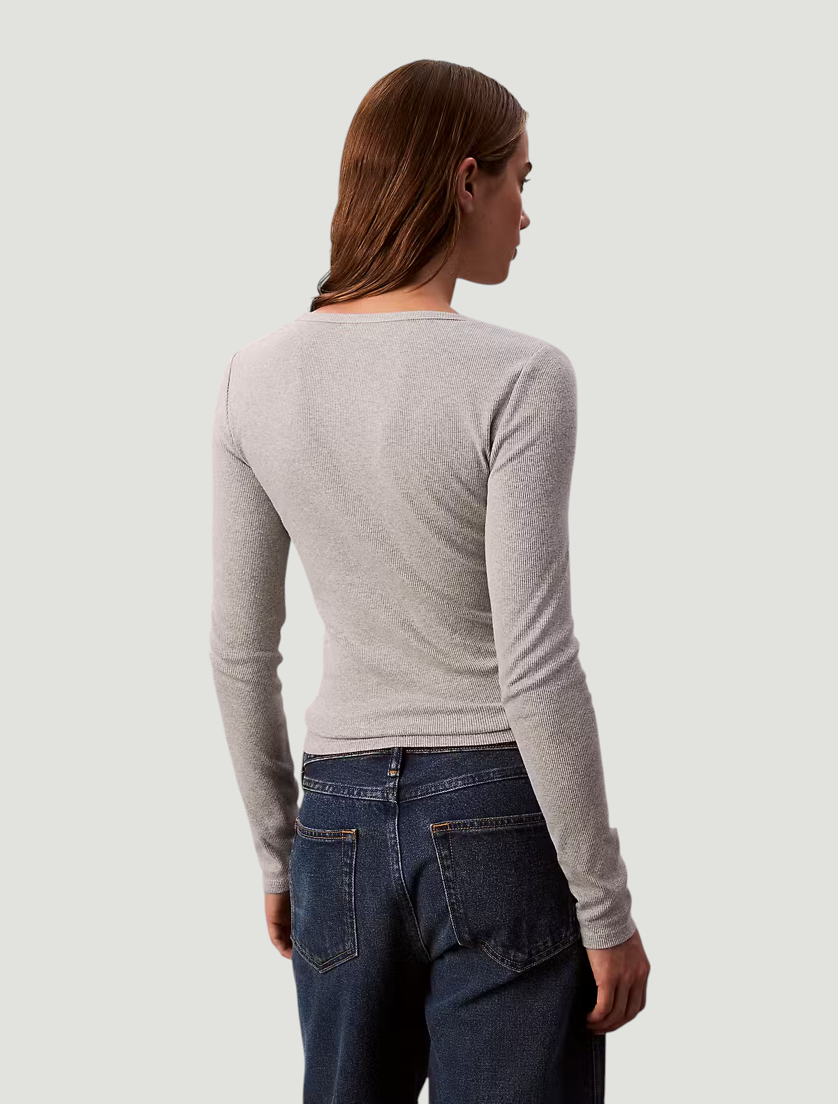 Camisola Básica Canelada Cinza - Calvin Klein 3