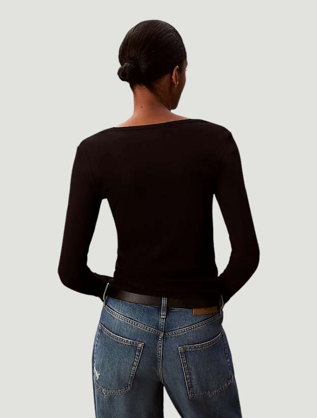 Camisola Básica Canelada Preto - Calvin Klein  2