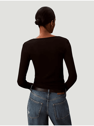 Camisola Básica Canelada Preto - Calvin Klein 