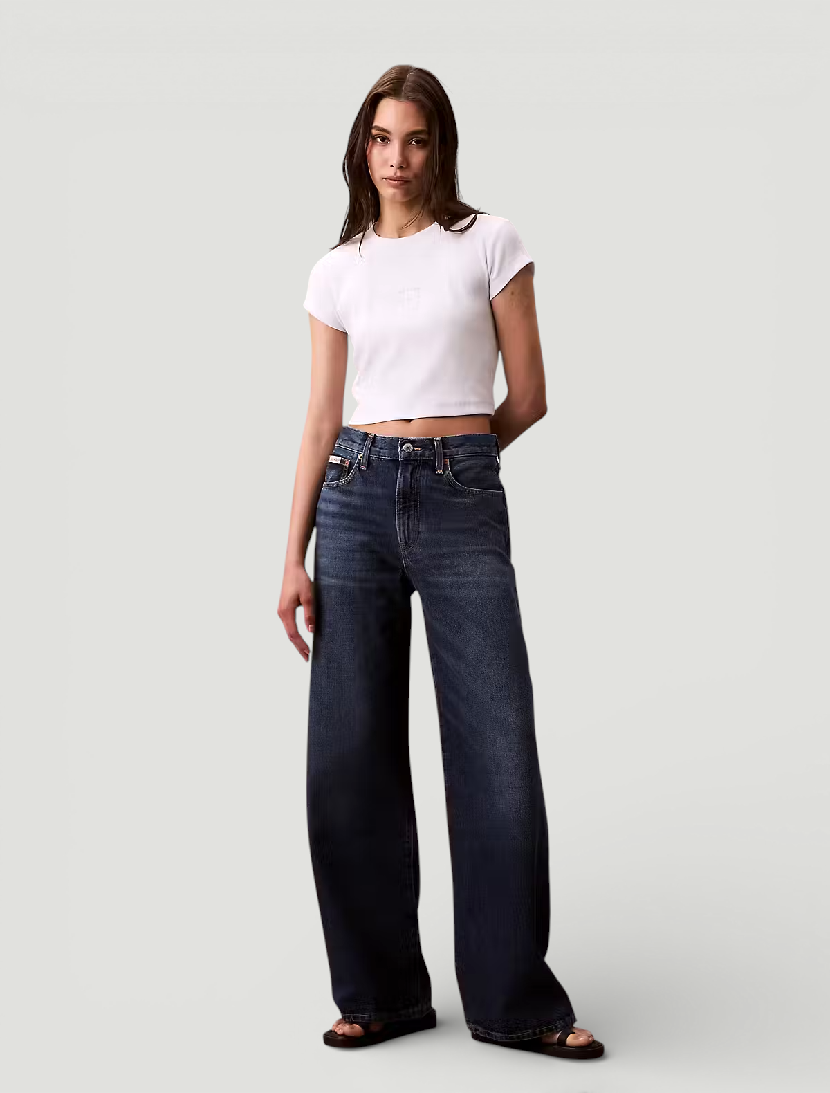 Calças Wide Leg Ganga Escura - Calvin Klein  2