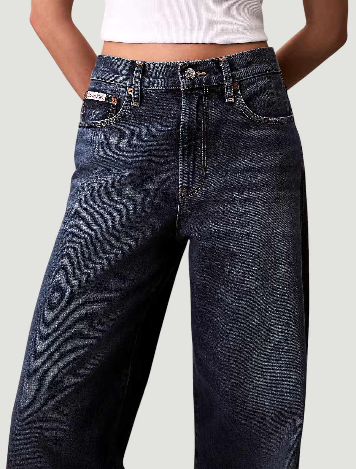 Calças Wide Leg Ganga Escura - Calvin Klein  4