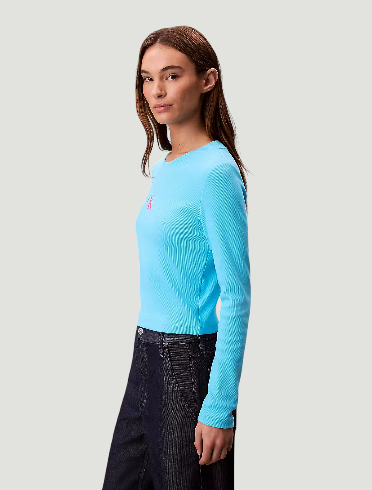 Camisola Canelada Azul Turquesa - Calvin Klein 2