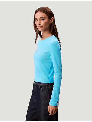 Camisola Canelada Azul Turquesa - Calvin Klein