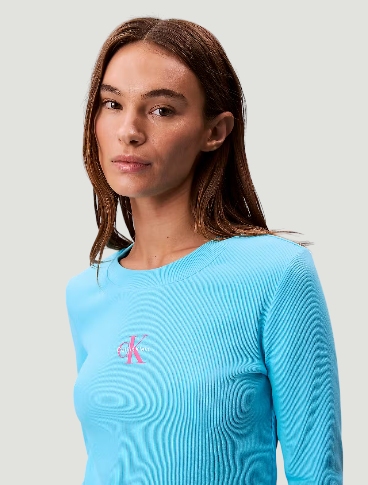 Camisola Canelada Azul Turquesa - Calvin Klein 3